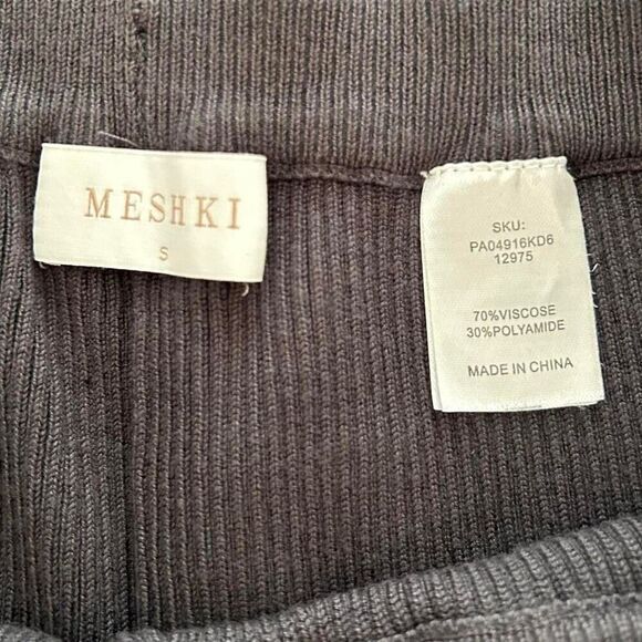 Meshki Black Rue Ribbed Flared Knit Pants | Y2K Minimalist Streetwear | Small - Picture 5 of 6